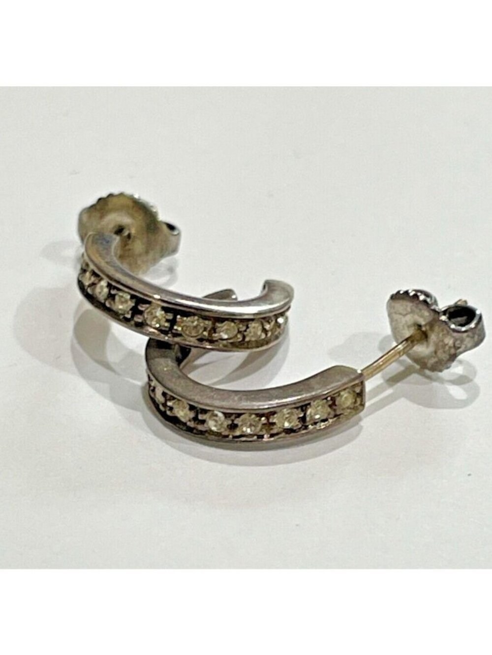 Signed Ralph Lauren RL 925 Sterling & 14K Gold Hoops - Original Scalloped Backs